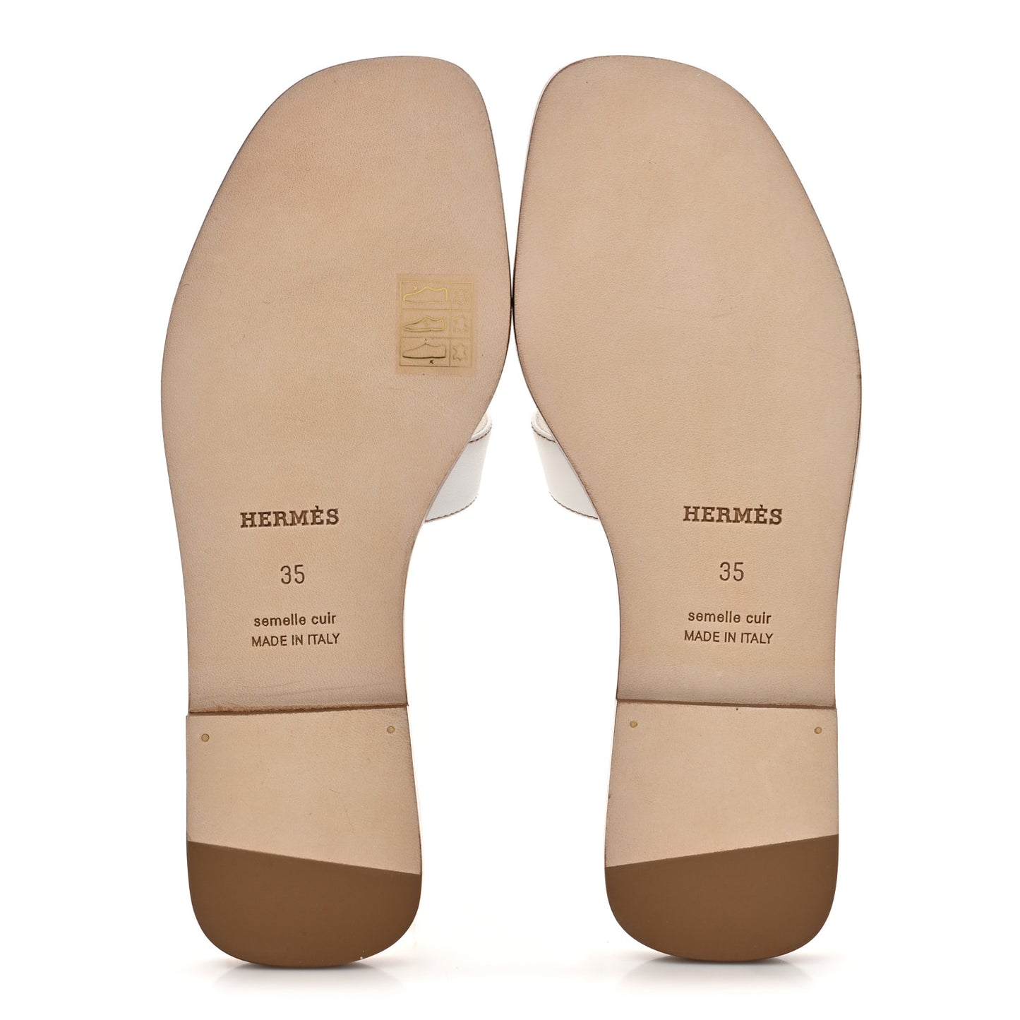 Box Calfskin Oran Sandals 35 White
