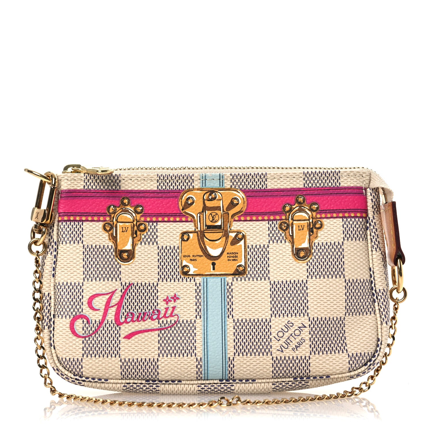 Louis Vuitton Damier Azur Summer Trunks Hawaii Mini Pochette Accessories 1 of 7