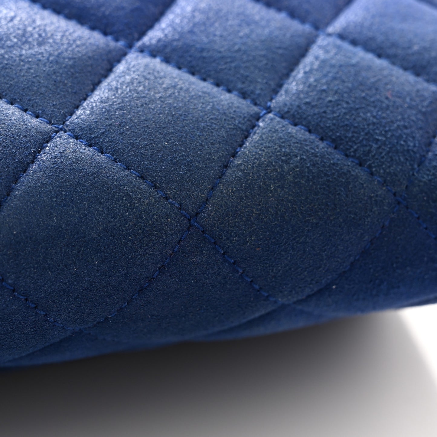 Iridescent Calfskin Quilted CC Large Gusset Flap Wallet Blue