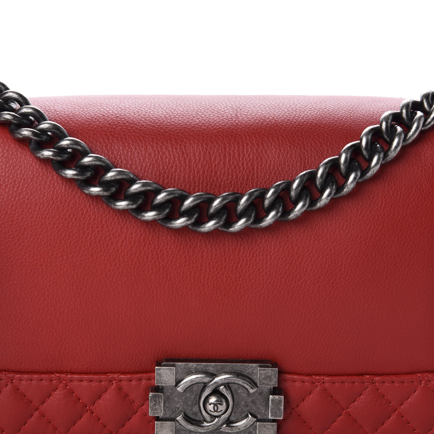 Chanel Calfskin Medium Boy Reverso Flap Red 10 of 10