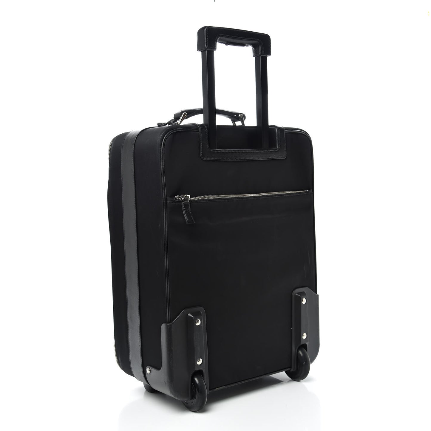 Tessuto Nylon Saffiano Trolley Luggage Black