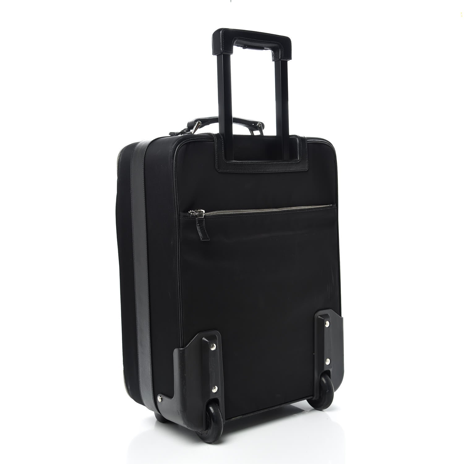 Prada Tessuto Nylon Saffiano Trolley Luggage Black 3 of 18