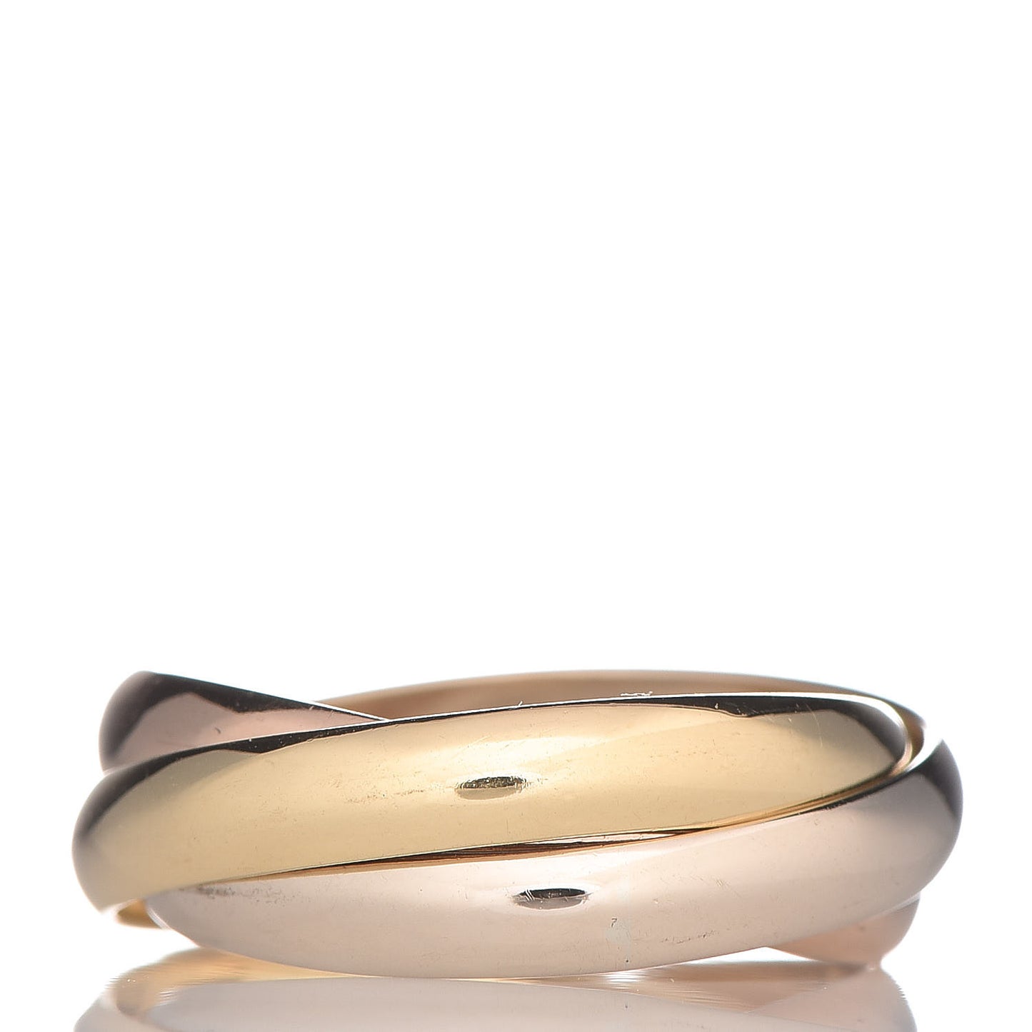 18K Pink Yellow White Gold Classic Les Must De Trinity Ring 56 7.5
