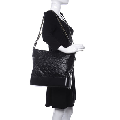 Chanel Aged Calfskin Quilted Maxi Gabrielle Hobo Black 2 of 9