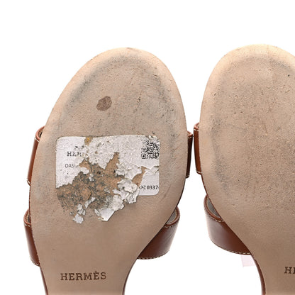 Hermes Calfskin Oasis Sandals 37 Gold 9 of 11