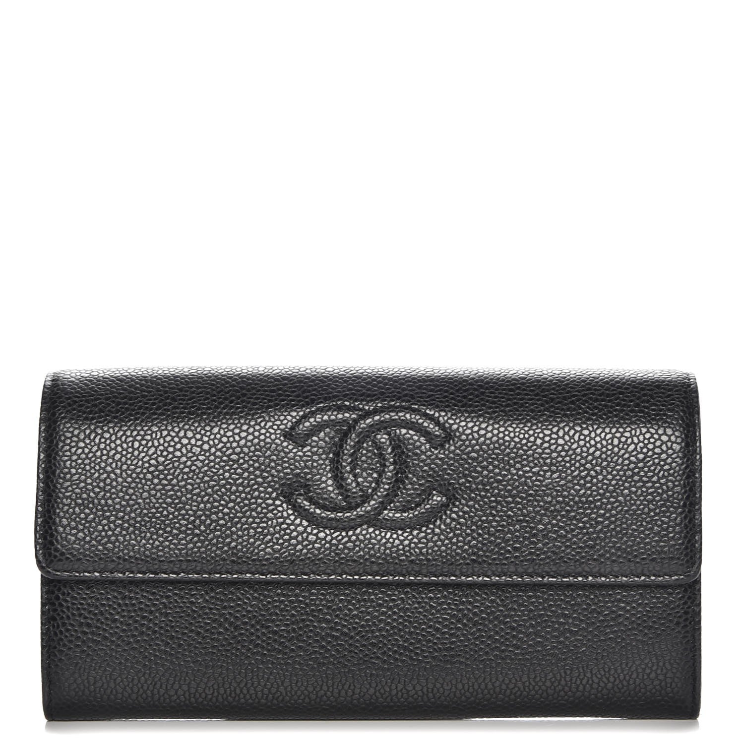 Chanel Caviar Timeless CC Large Gusset Flap Wallet Black 1 of 9