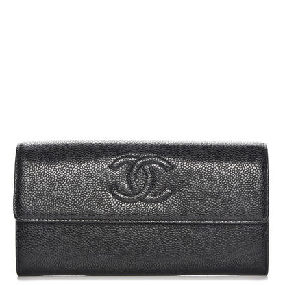 Chanel Caviar Timeless CC Large Gusset Flap Wallet Black 1 of 9