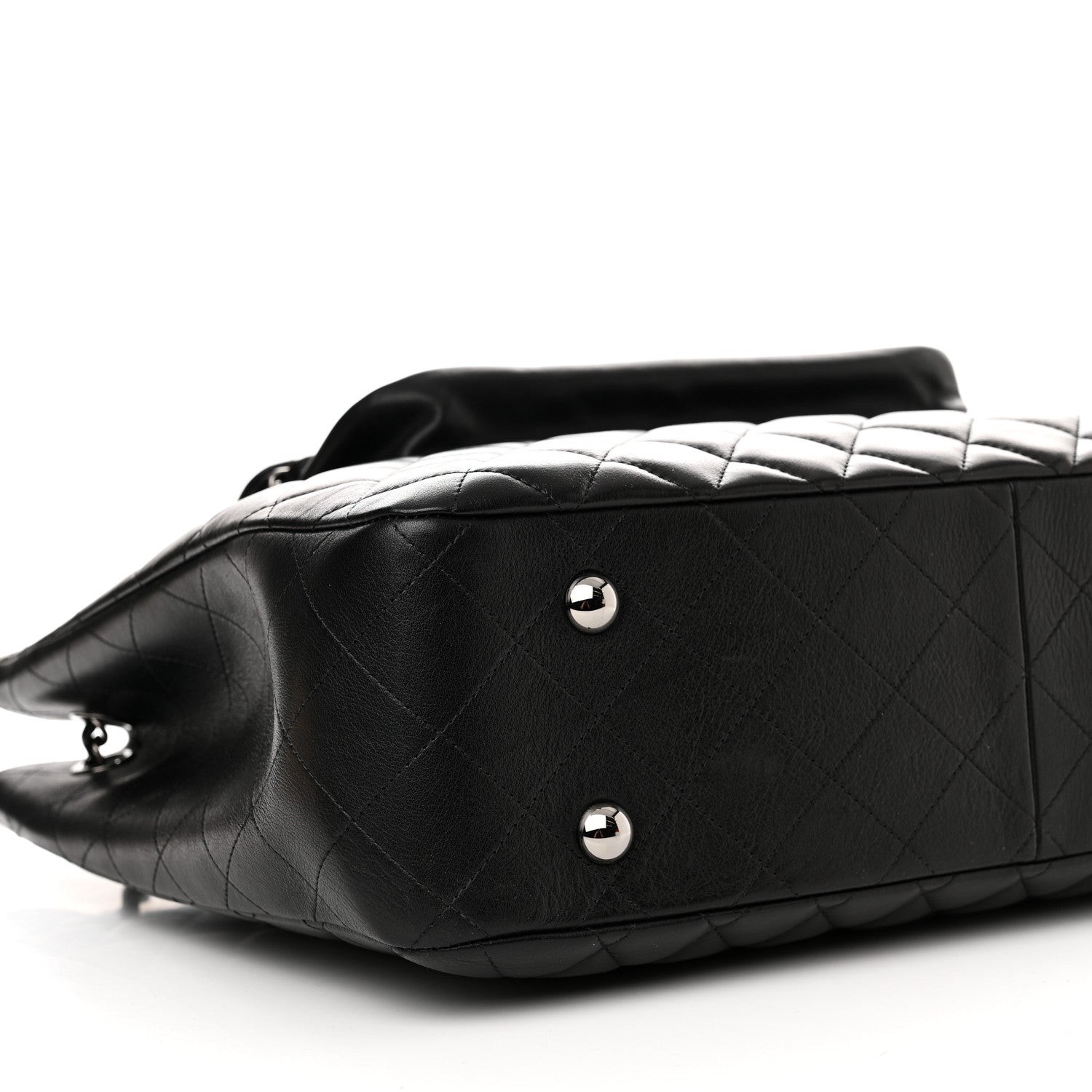 Chanel Lambskin Quilted Front Flap Tote Black 9 of 12