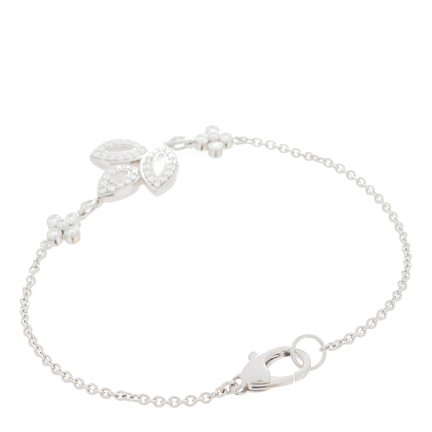 Harry Winston Platinum Diamond Lily Cluster Bracelet 2 of 4
