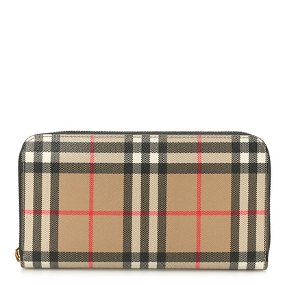 Burberry Vintage Check Elmore Zip Around Wallet Black 1 of 8