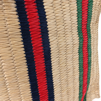 Gucci Raffia Linen Web Cestino Tote Bag 11 of 11