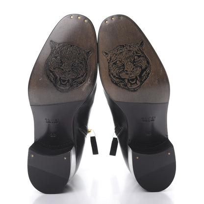 Gucci Goatskin Kitten Chain Horsebit Ankle Boots 36 Black 6 of 10