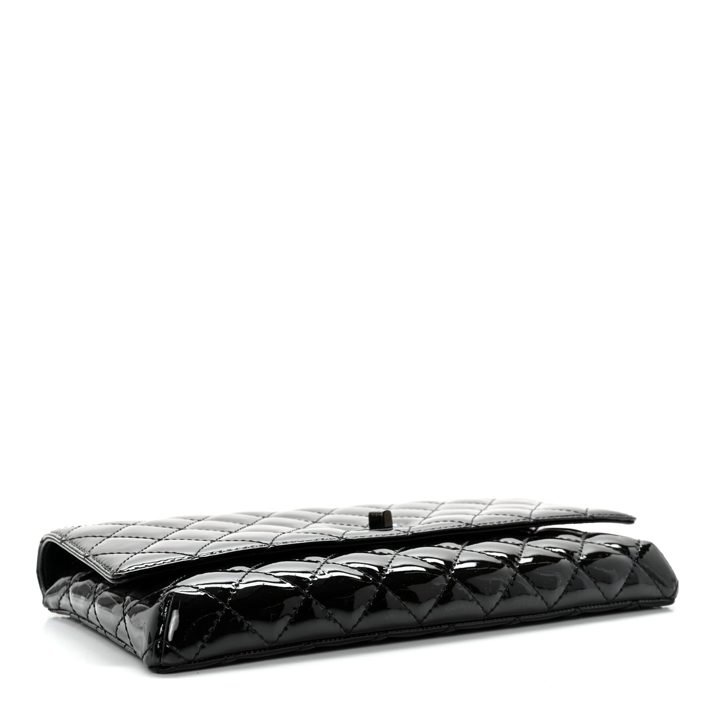 Patent Calfskin Quilted Reissue 2.55 Clutch So Black