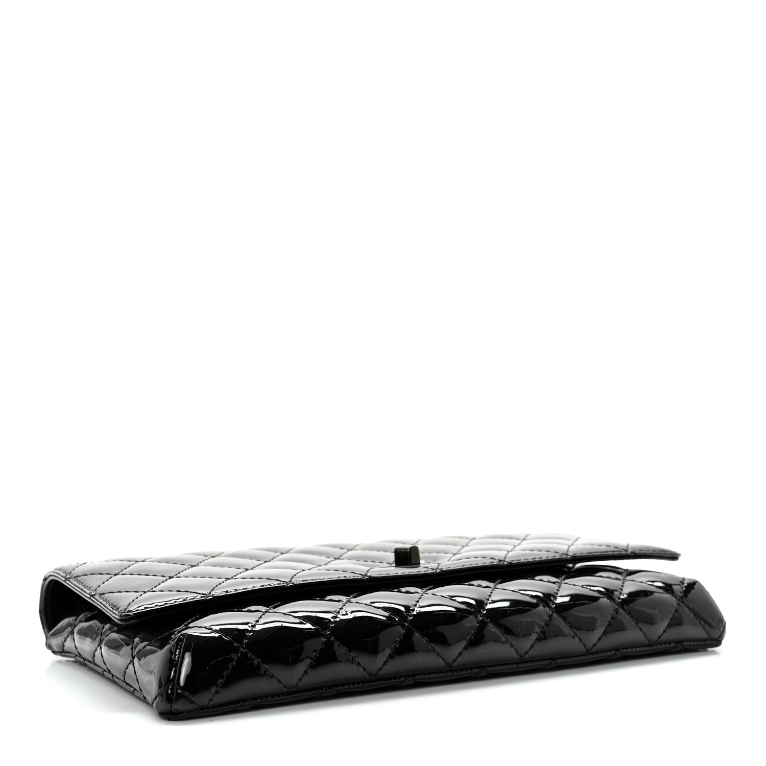 Chanel Patent Calfskin Quilted Reissue 2.55 Clutch So Black 3 of 9