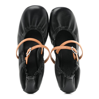 Hermes Nappa Jolly Ballet Flats 37 Black Naturel 2 of 11