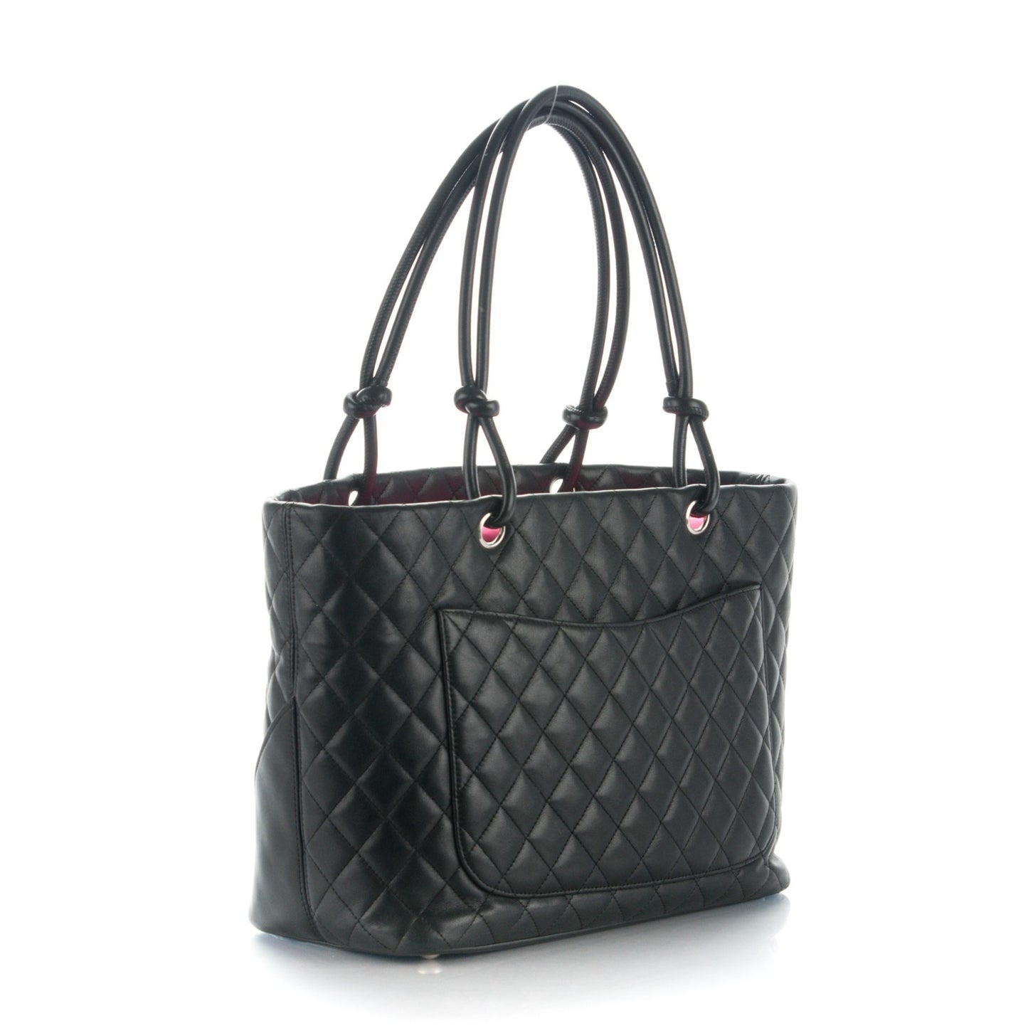 Calfskin Quilted Large Cambon Tote Black