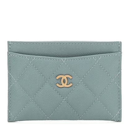 Chanel Iridescent Caviar Quilted Card Holder Light Blue 1 of 8