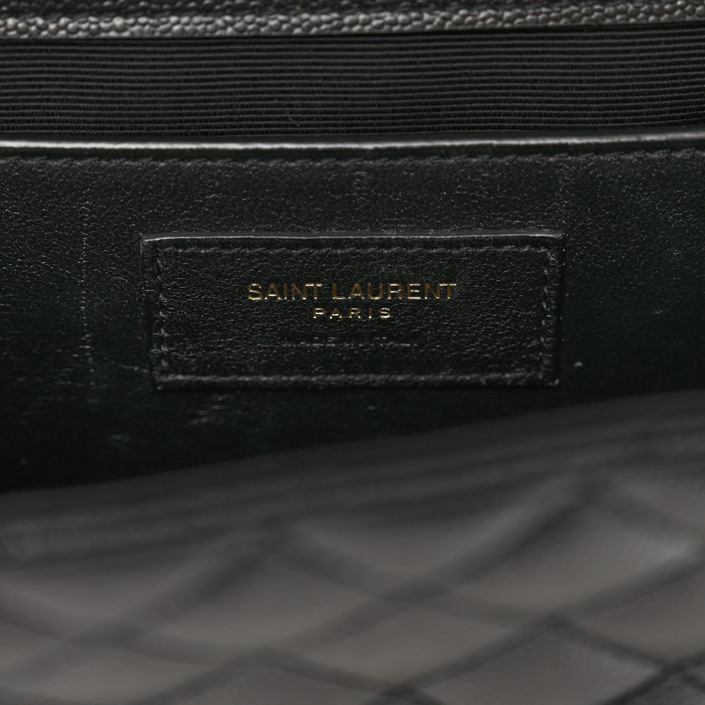 Grain De Poudre Textured Mixed Matelasse Triquilt Medium Monogram Satchel Black