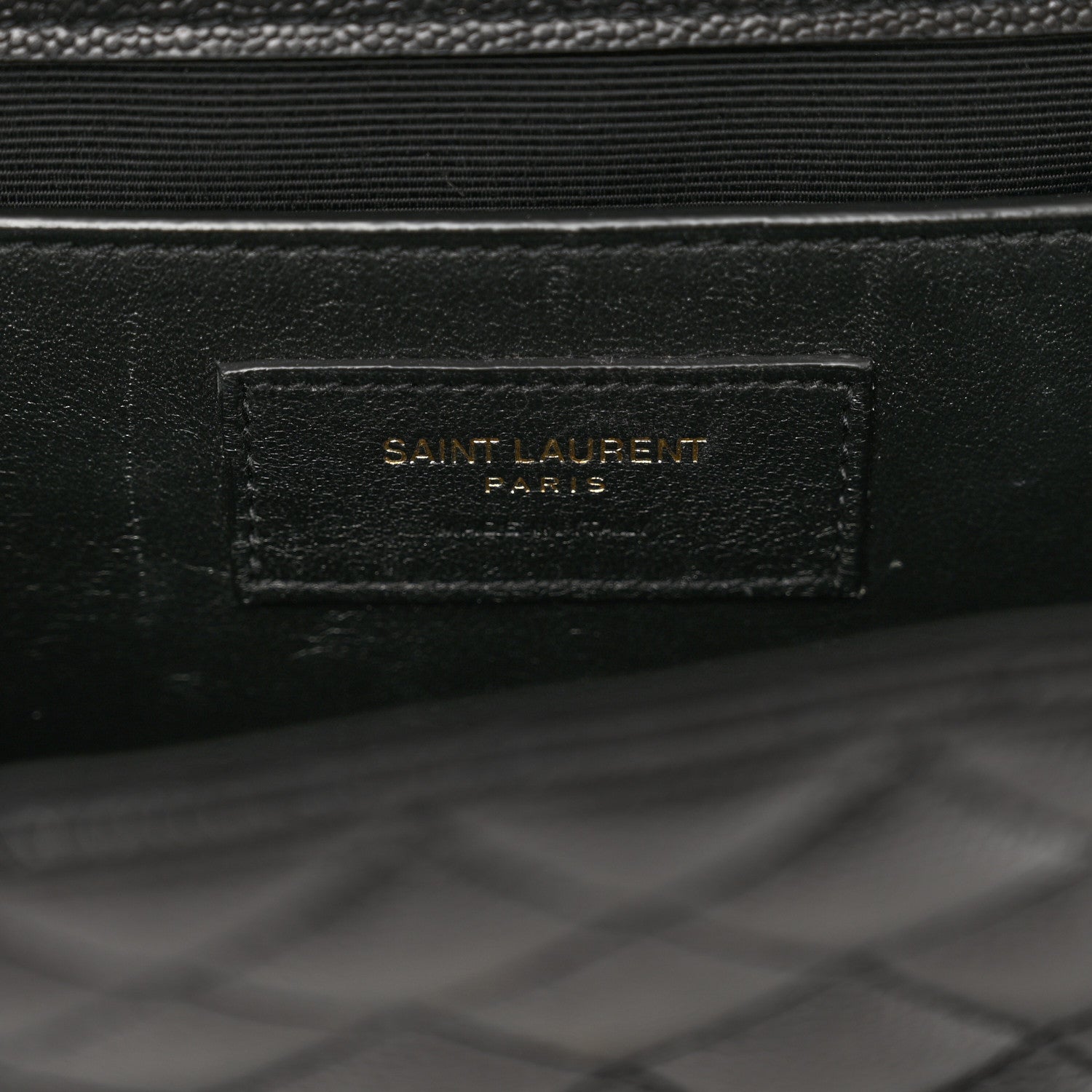 Saint Laurent Grain De Poudre Textured Mixed Matelasse Triquilt Medium Monogram Satchel Black 6 of 11