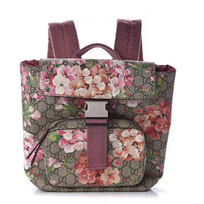 Gucci GG Supreme Monogram Blooms Small Single Buckle Backpack Beige Multicolor Dry Rose 1 of 10
