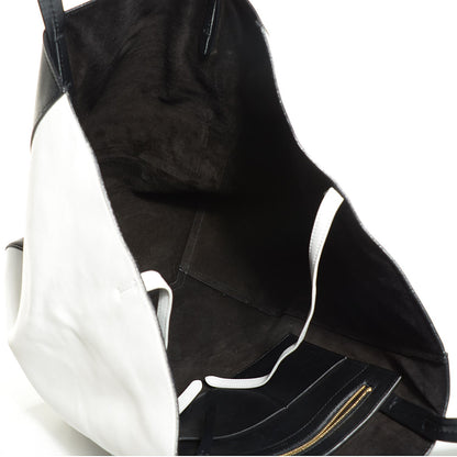 Celine Smooth Calfskin Medium Horizontal Cabas Phantom White Black 5 of 8