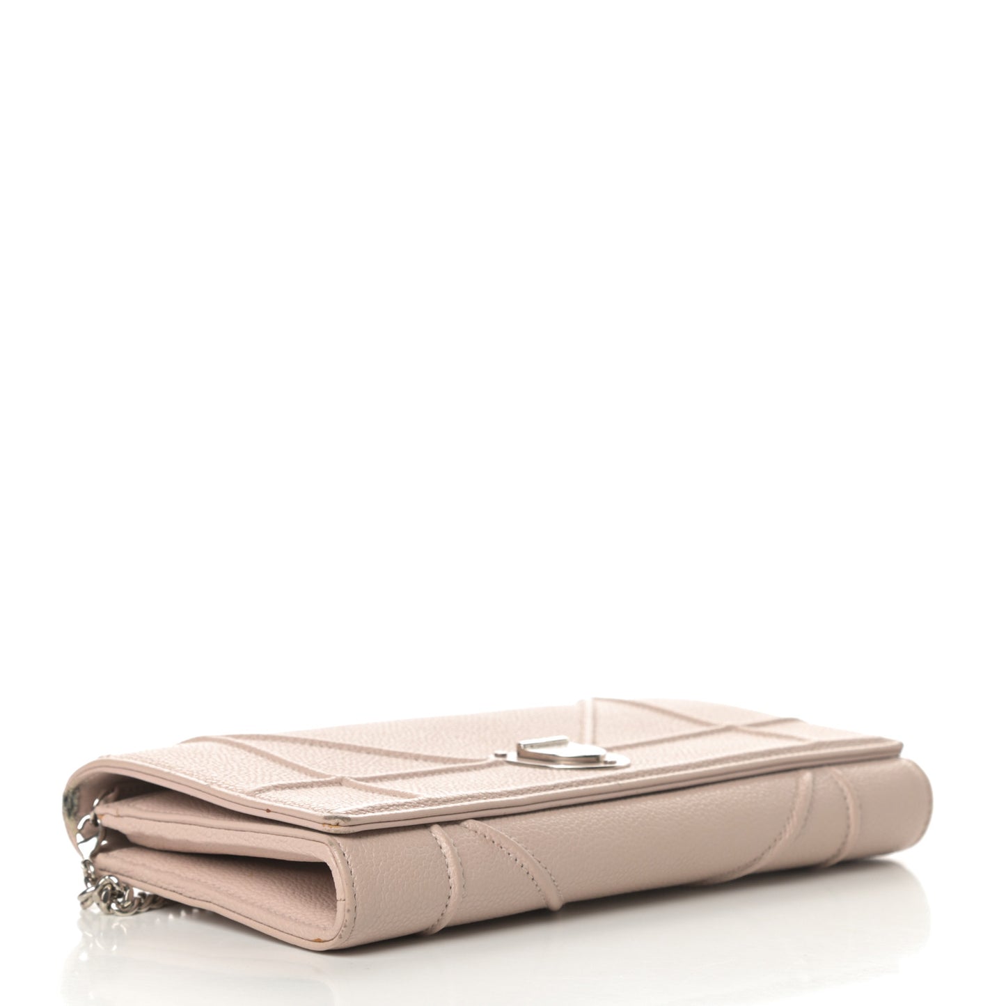 Grained Calfskin Diorama Croisiere Chain Wallet Rose Poudre