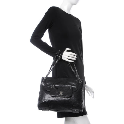 Chanel Glazed Caviar Pocket In The City Tote Black 2 of 8