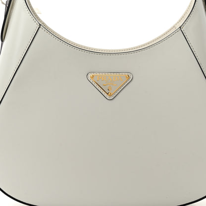 Prada Box Calfskin Shoulder Bag White Black 7 of 9