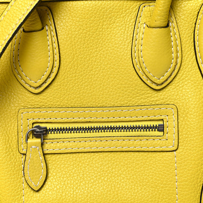 Celine Drummed Calfskin Nano Luggage Citron 7 of 16