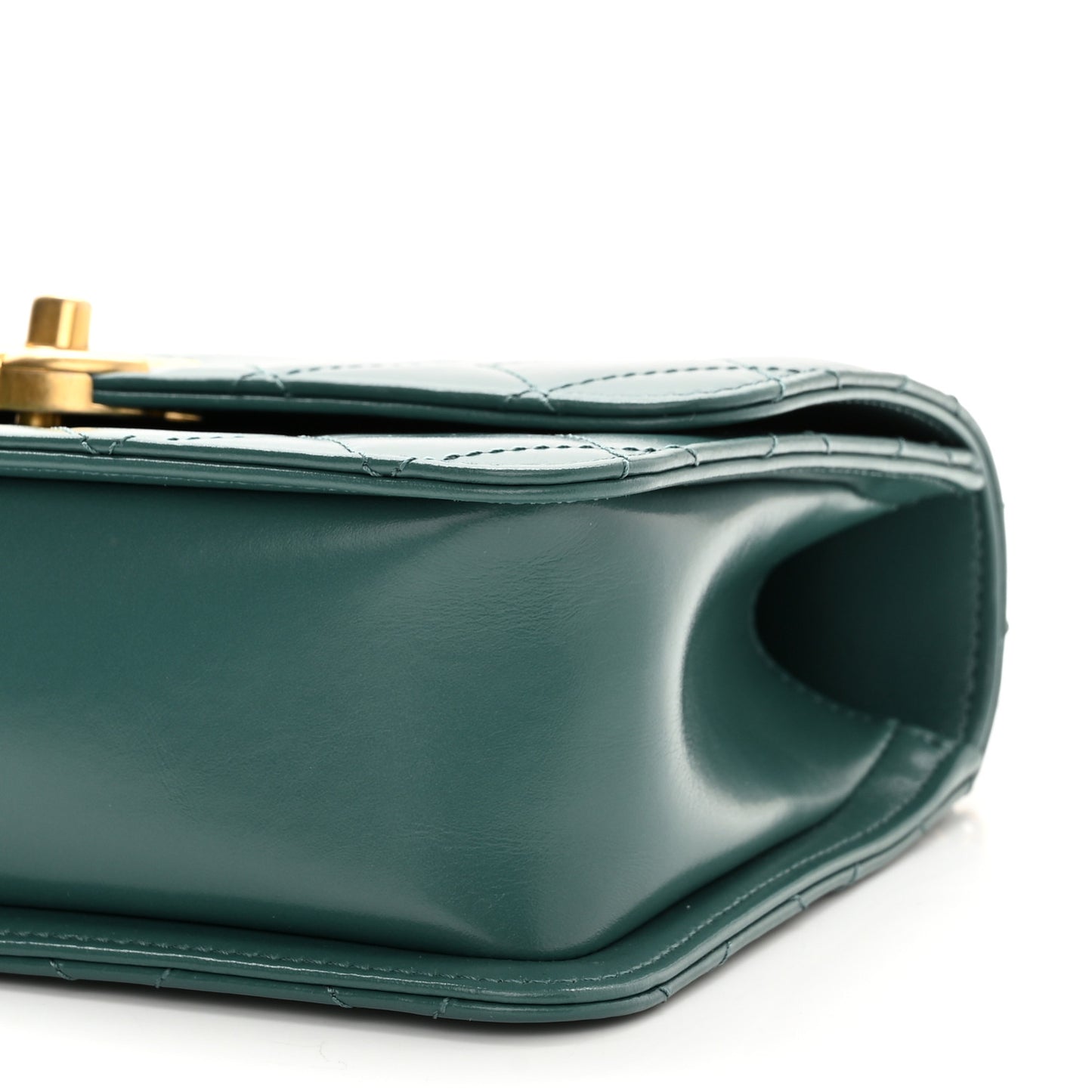 Calfskin Quilted Perfect Fit Flap Green