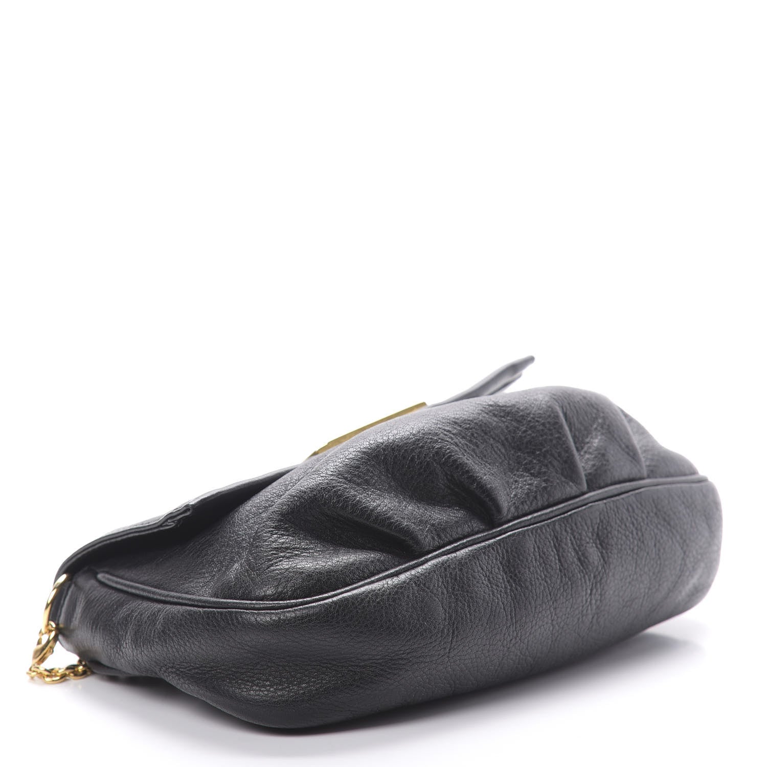 Fendi Vitello Flamingo Fendista Pouchette Crossbody Black 4 of 11