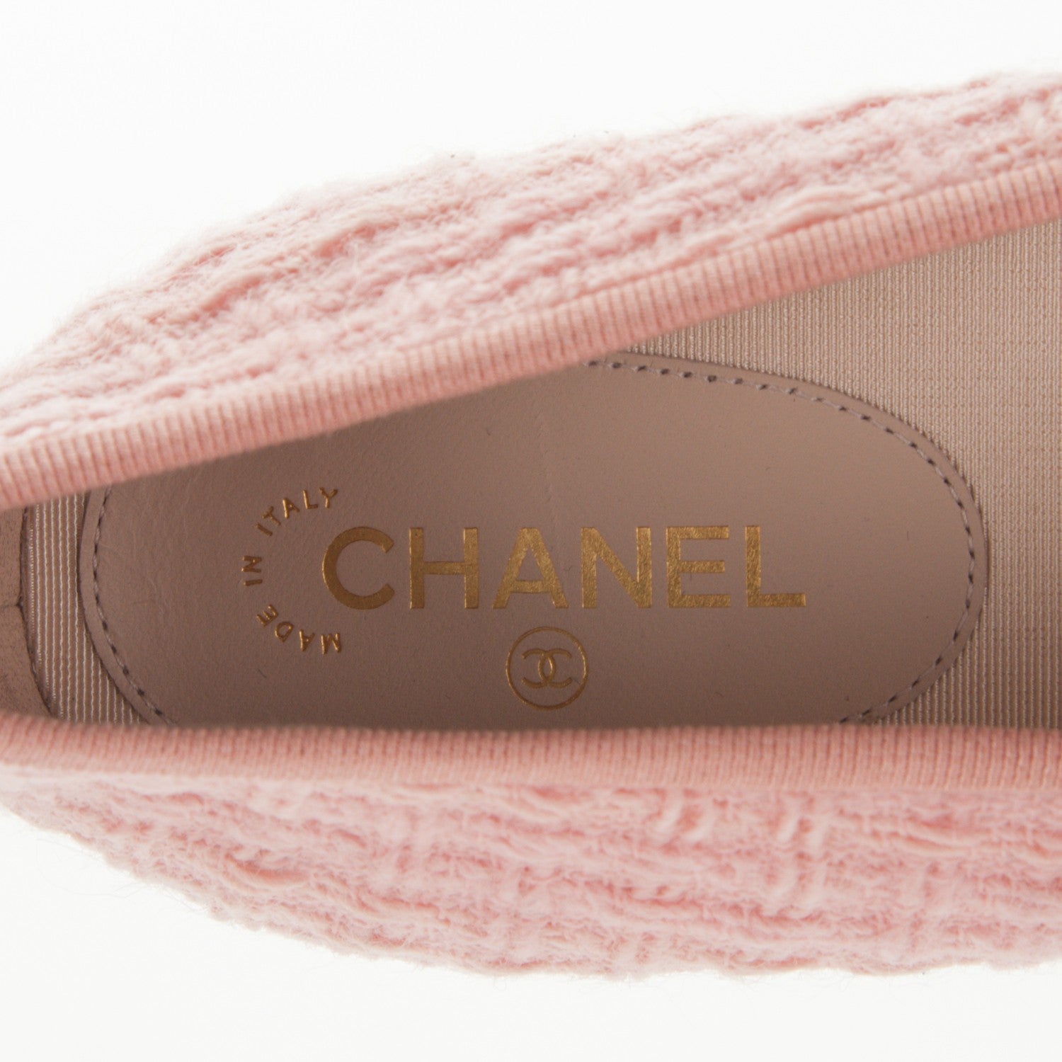 Chanel Tweed Velvet Cap Toe Ballerina Flats 39 Pink Black 7 of 7