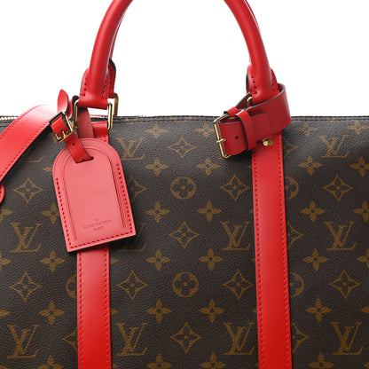 Louis Vuitton Calfskin Monogram Keepall Bandouliere 50 Coquelicot 7 of 11