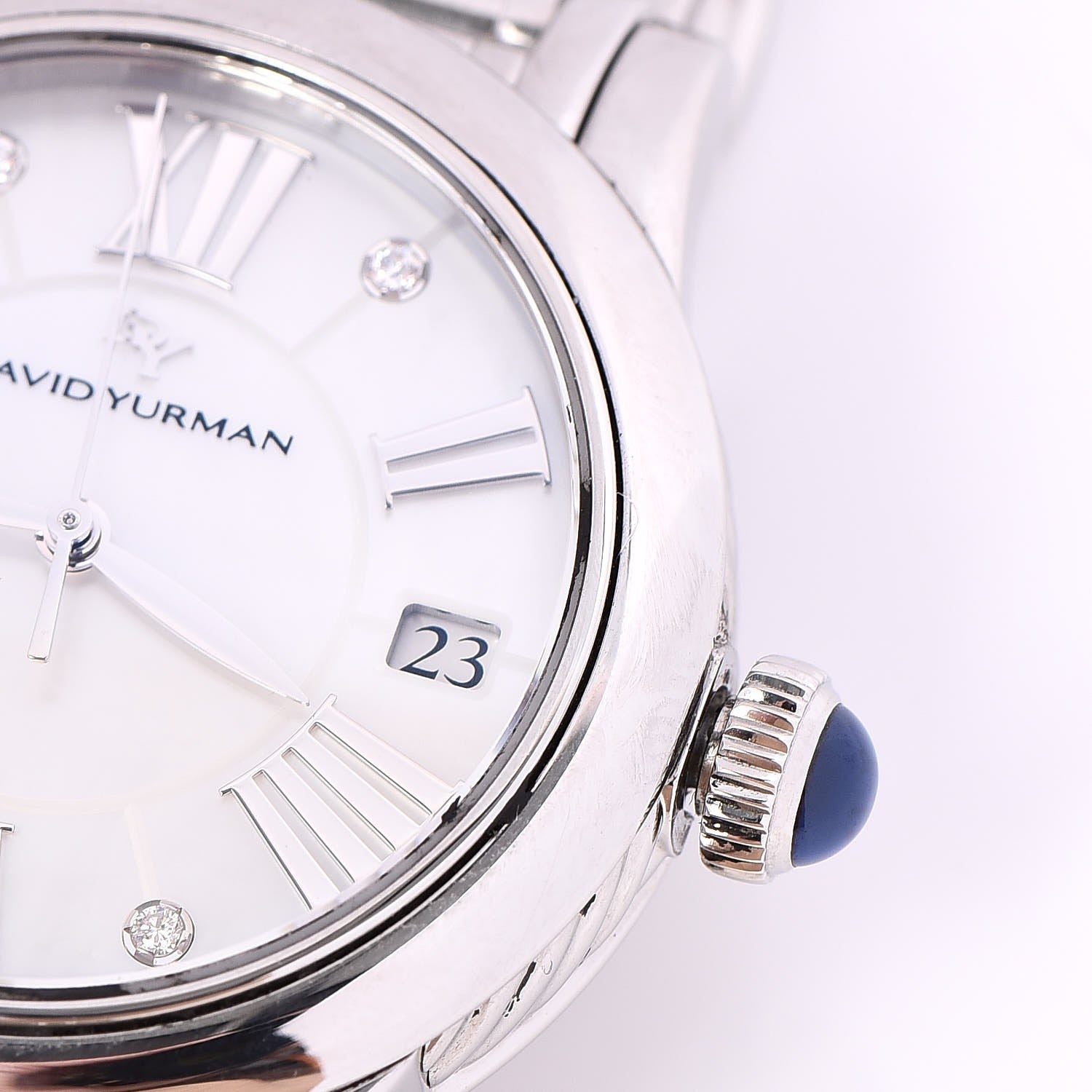 David Yurman Stainless Steel Diamond Mother of Pearl 34mm Classic Quartz Watch 11 of 11