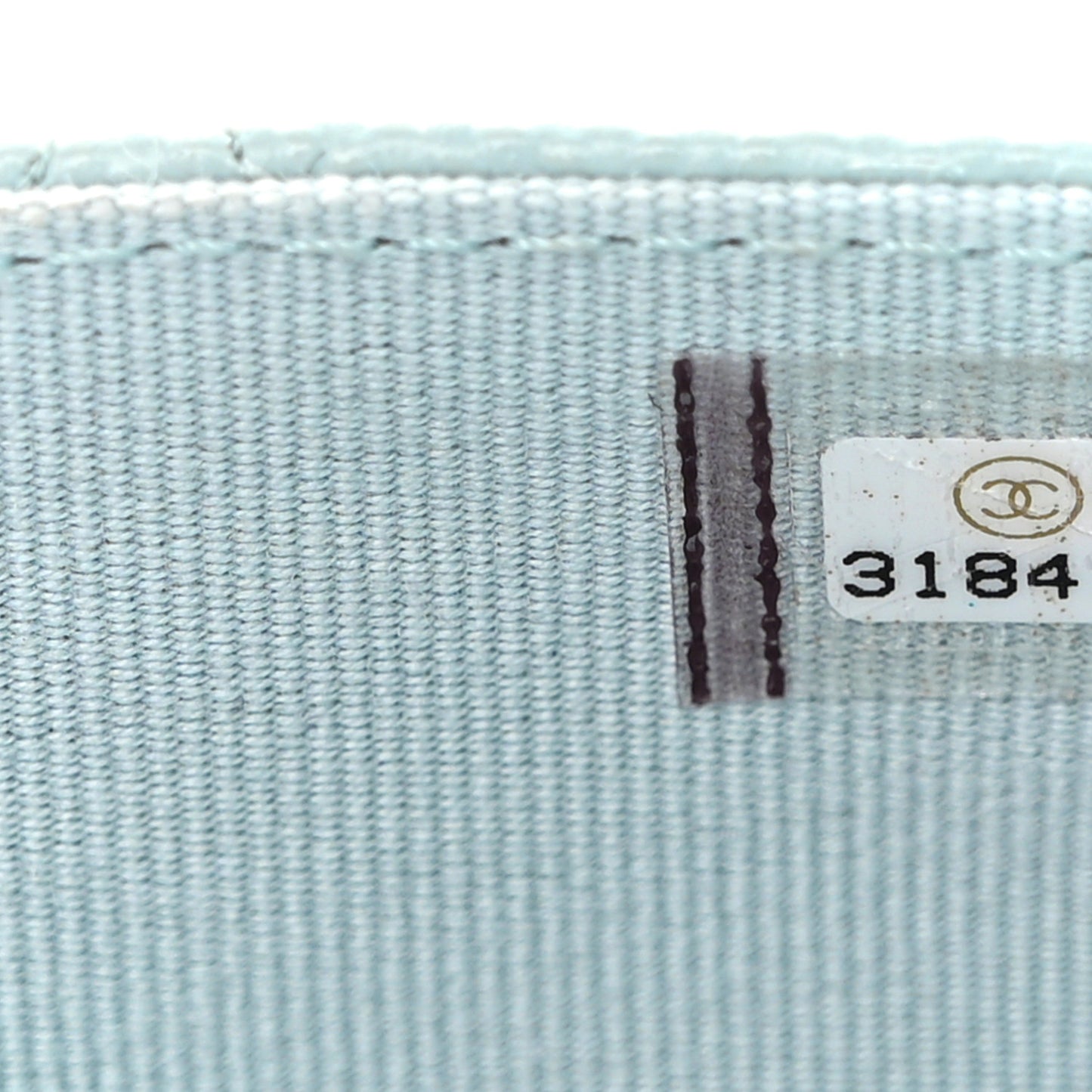 Caviar Quilted Flap Card Holder Wallet Light Blue