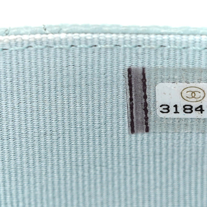 Chanel Caviar Quilted Flap Card Holder Wallet Light Blue 8 of 9