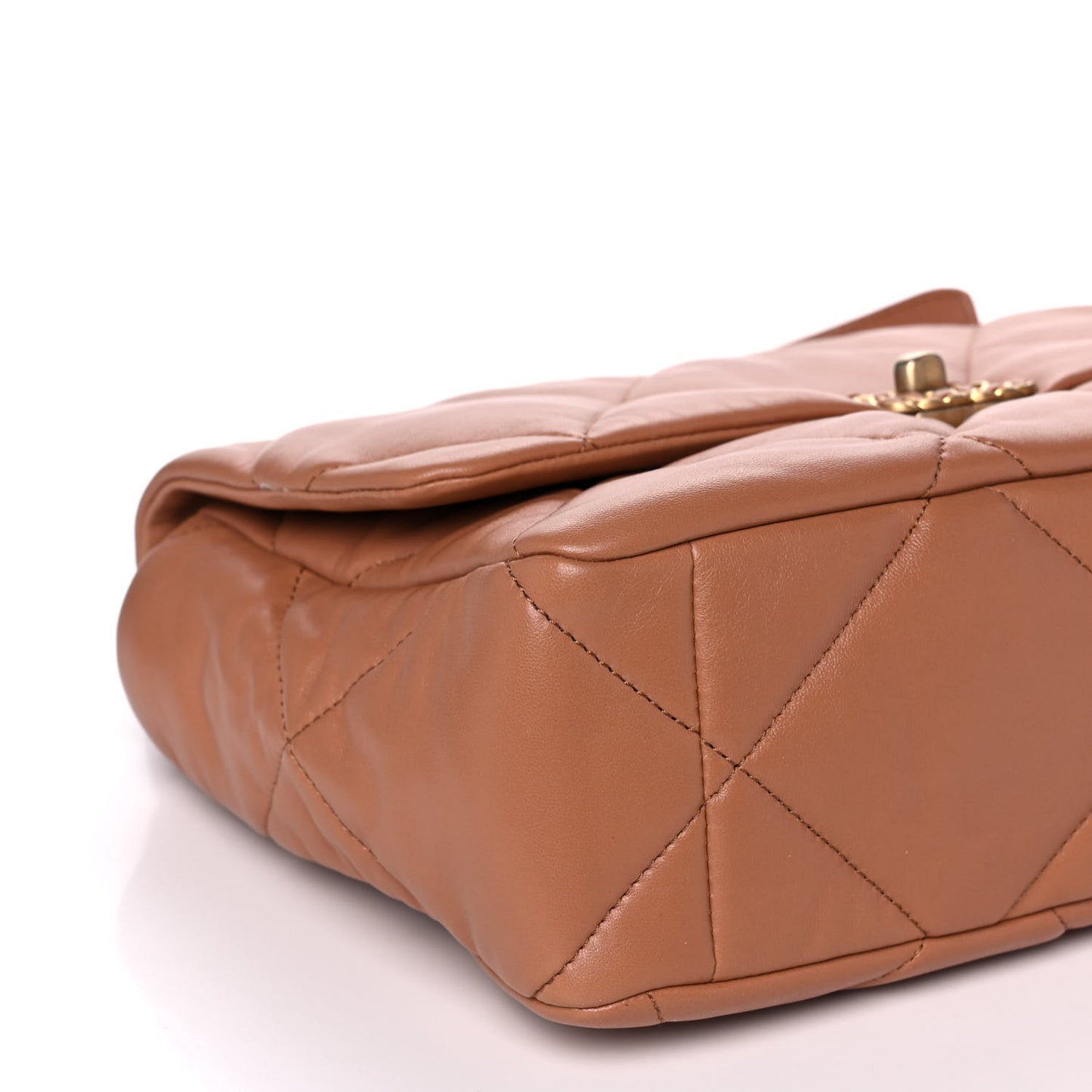 Lambskin Quilted Large Chanel 19 Flap Brown