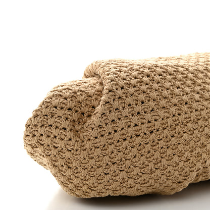 Fendi Intreccio Macrame Braided Shell Clutch Sand 9 of 10
