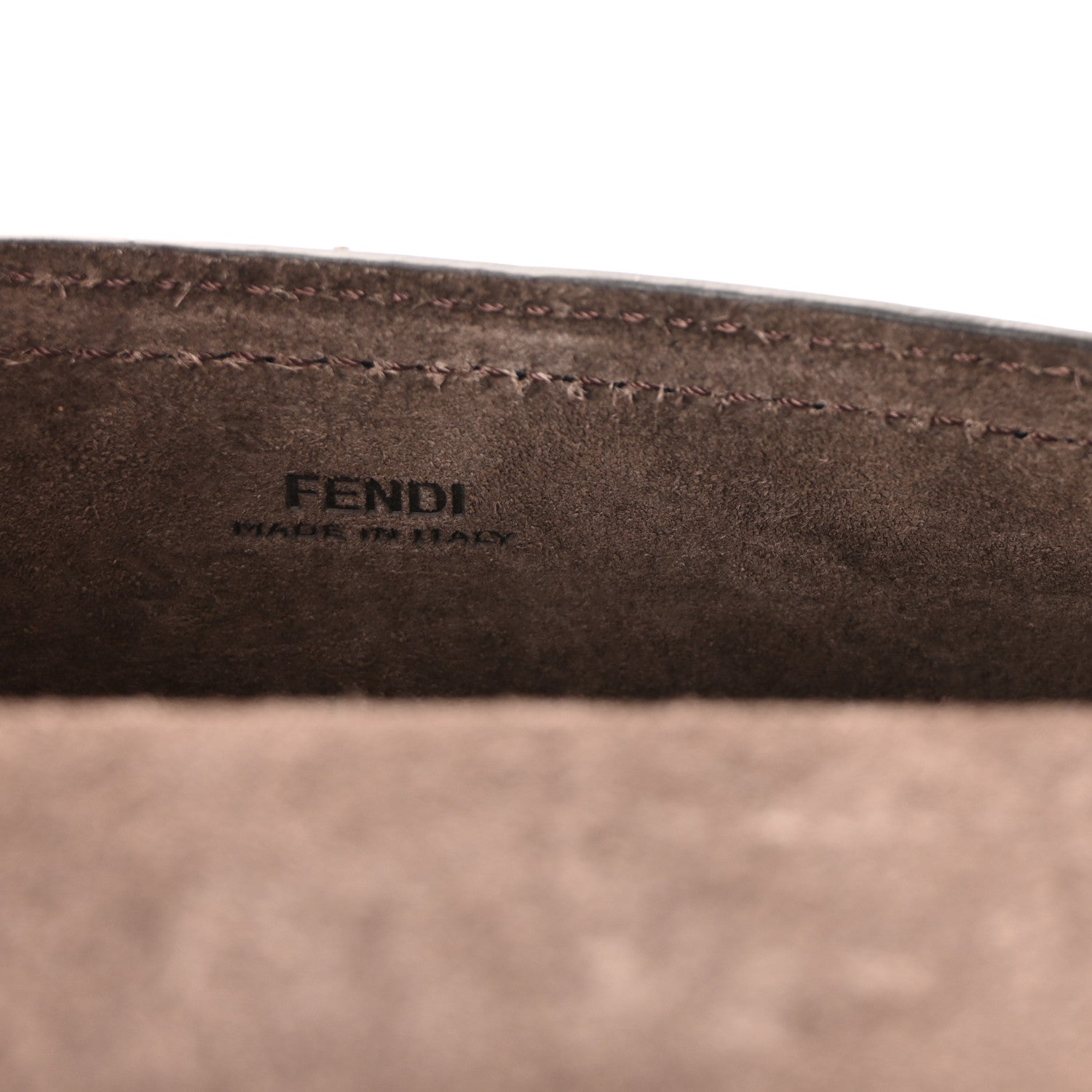 Fendi Recycled Fabric Jacquard Vitello King FF 1974 Baguette Soft Trunk Phone Pouch Tobacco Moro Notte 6 of 10