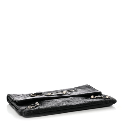 Balenciaga Agneau Giant 12 Silver Hardware Envelope Clutch Black 5 of 10