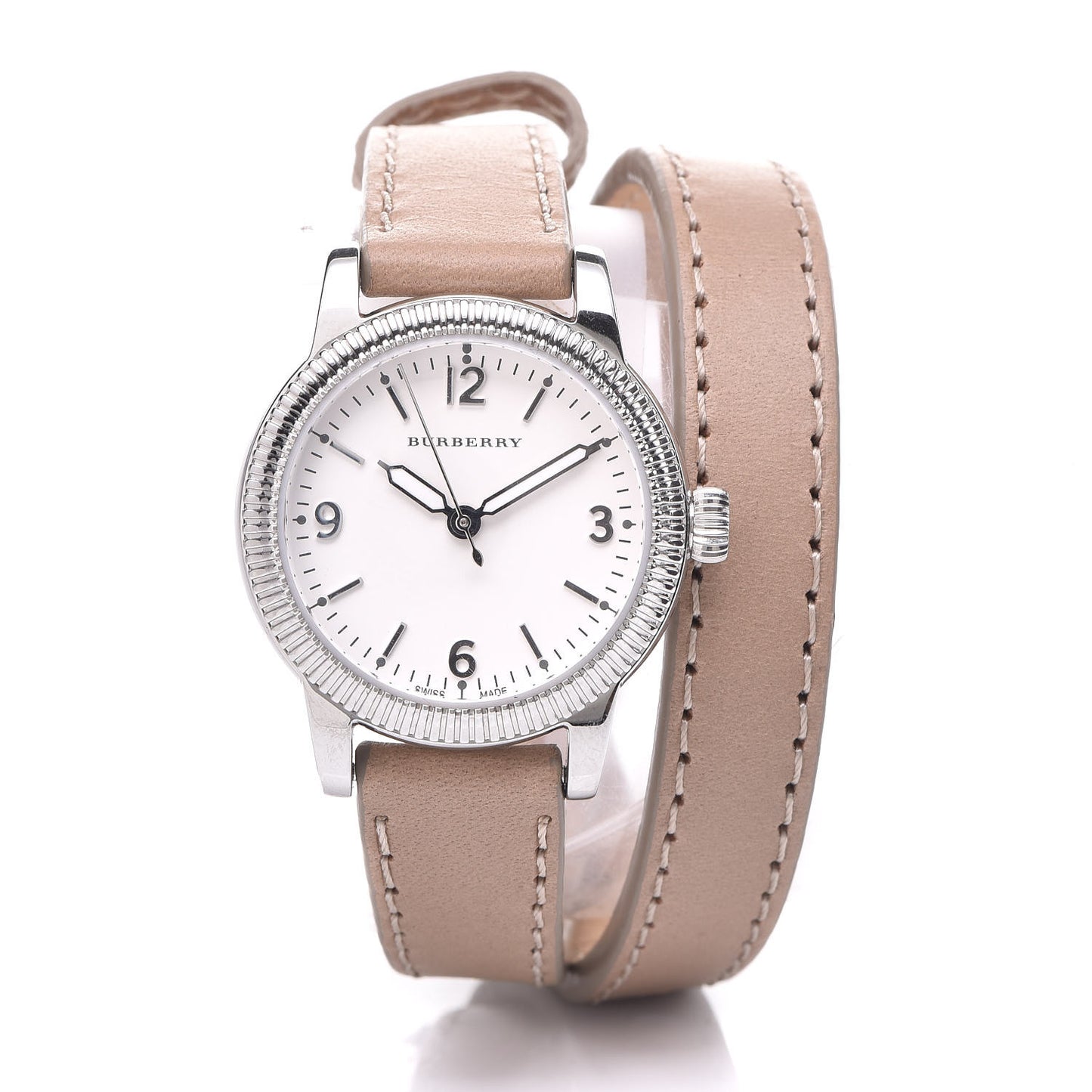 Stainless Steel Calfskin 30mm Double Wrap Quartz Watch BU7847