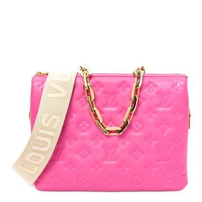 Louis Vuitton Lambskin Embossed Monogram Coussin PM Rose Miami 1 of 10