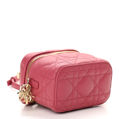 Christian Dior Lambskin Cannage Micro Vanity Case Strawberry Pink 5 of 11