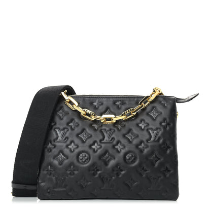 Louis Vuitton Lambskin Embossed Monogram Coussin PM Black 1 of 7
