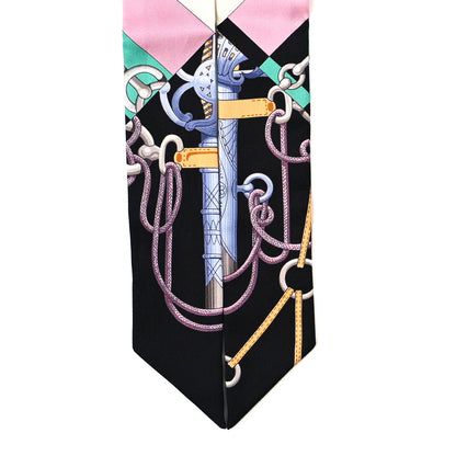 Hermes Silk Cliquetis Twilly Black Rose Menthol 2 of 3