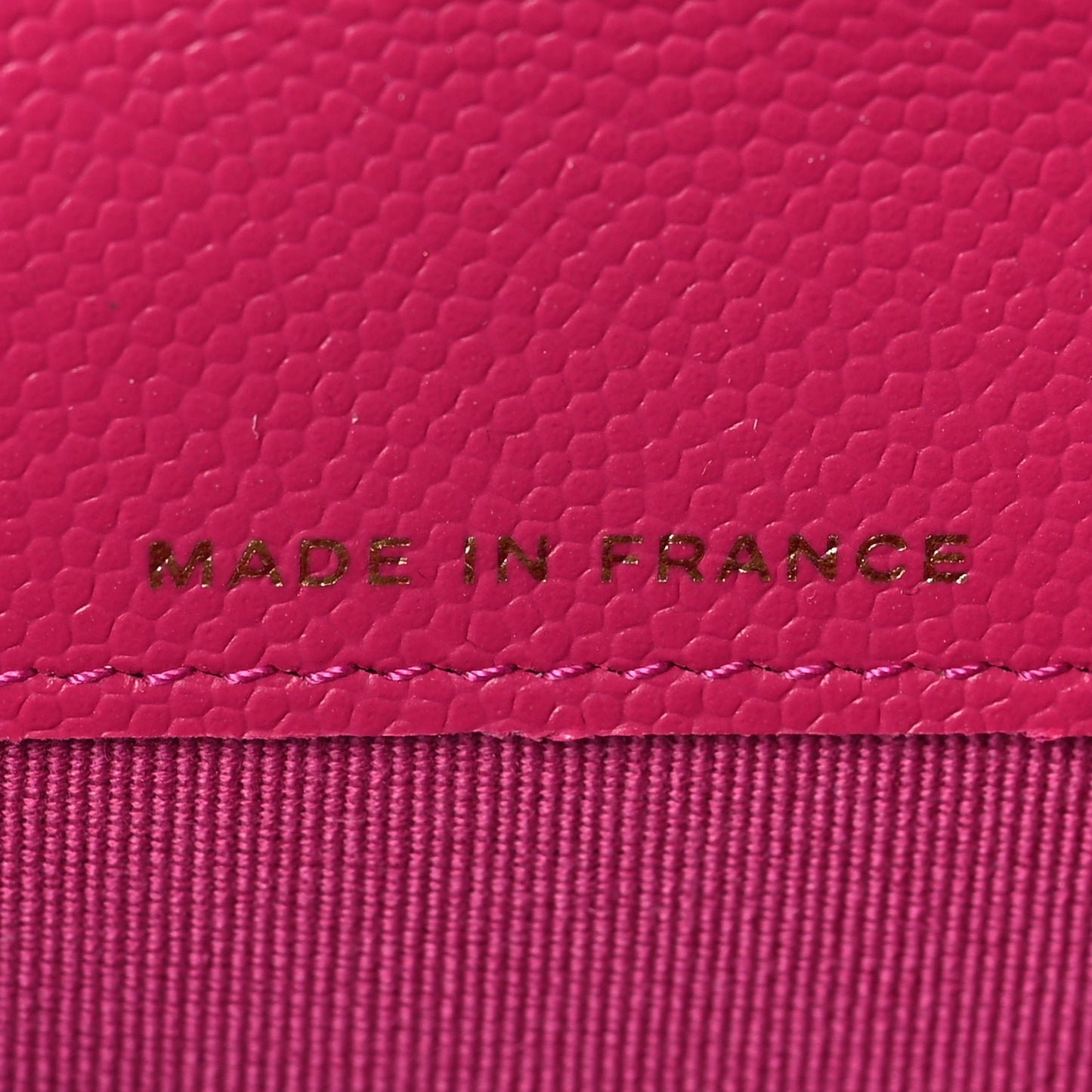 Caviar Quilted Flap Card Holder Wallet Dark Pink
