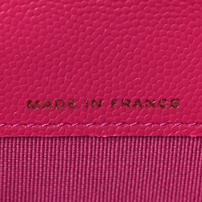Chanel Caviar Quilted Flap Card Holder Wallet Dark Pink 7 of 9