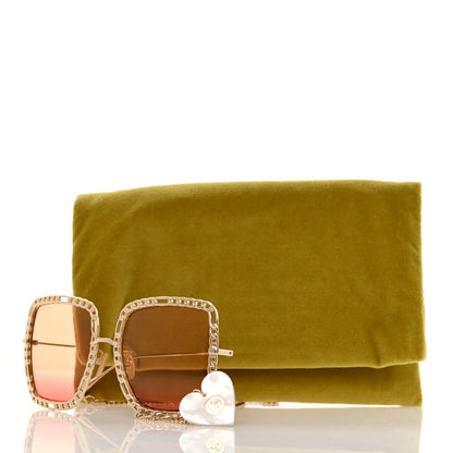 Gucci Square Frame Oversized Sunglasses GG1033S Gold Orange 9 of 9