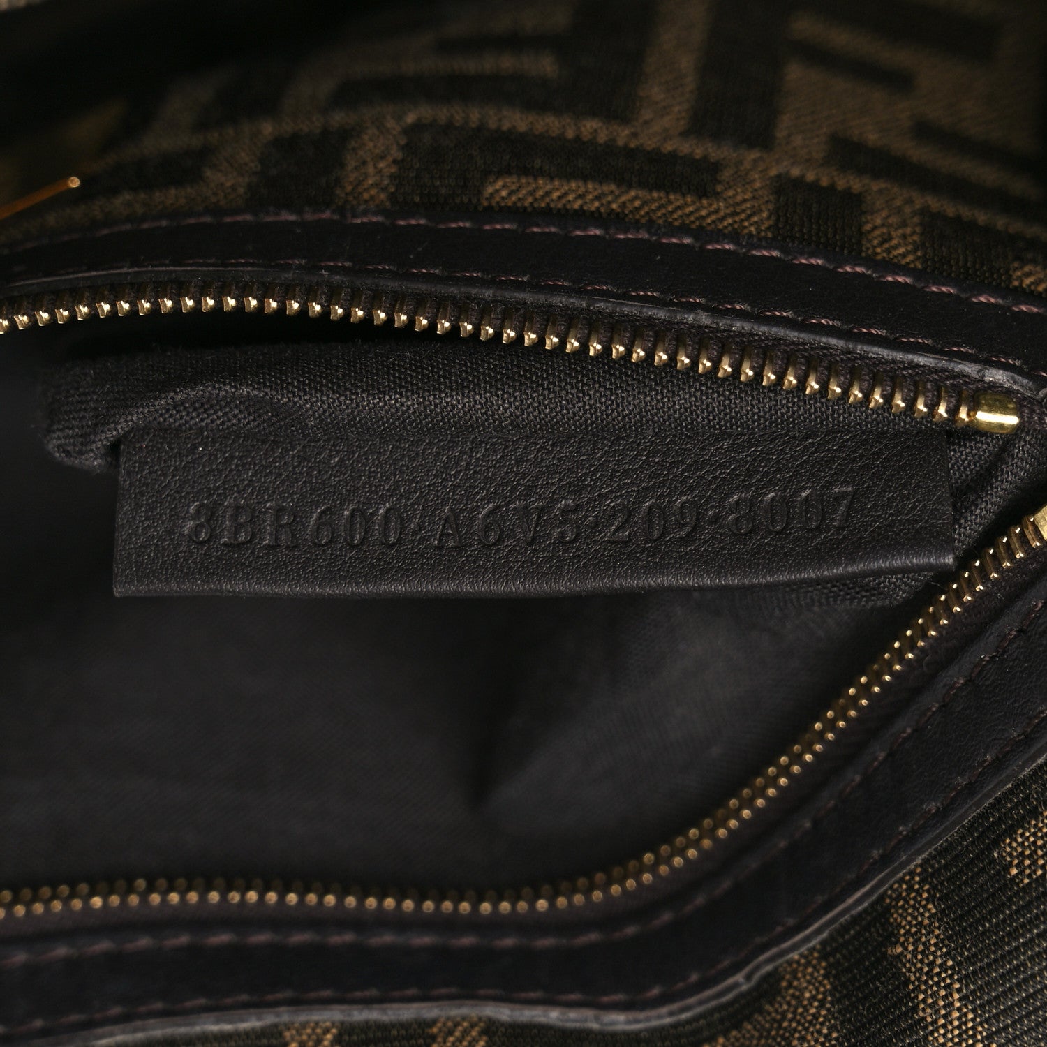 Fendi Fabric Jacquard FF 1974 Medium Baguette Tobacco Moro Black 7 of 10