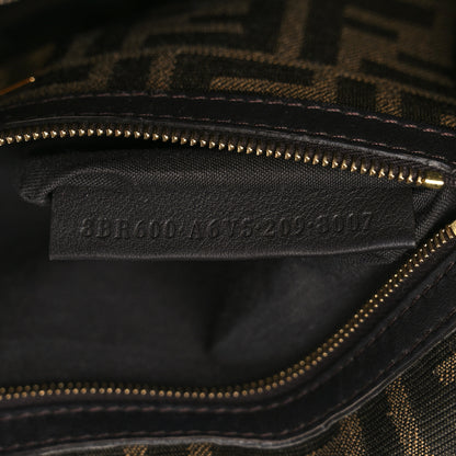 Fendi Fabric Jacquard FF 1974 Medium Baguette Tobacco Moro Black 7 of 10